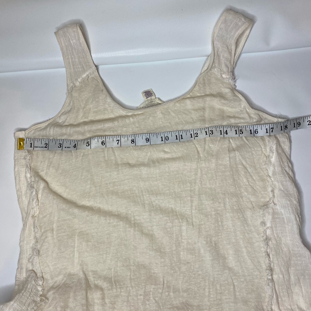 Linen cotton ivory off white sleeveless tank top size xs - Picture 3 of 6